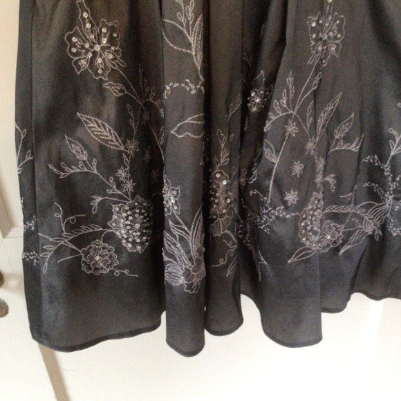 Oleg Cassini Charcoal Fit n Flare Embellished Dress in Charcoal sz 4 EUC - Picture 5 of 8